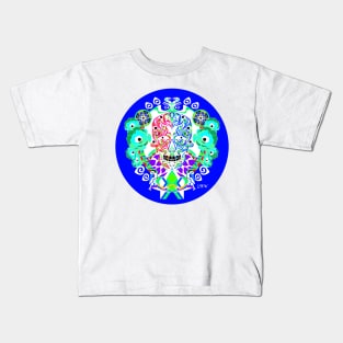 the catrina in tree of life ecopop totonac art popular zentangle white Kids T-Shirt